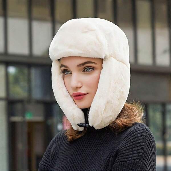 1 Pcs Men Women Thick Plush Bomber Hat Warm Winter Hat Trapper Hats