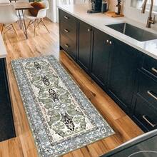 1pc Kitchen Carpet, Four Seasons Living Room And Entryway Area Rug, Soft And Anti-Slip, Durable And Washable - Green - View 3