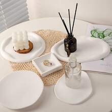 1只石膏珠寶收納托盤現代簡約餐桌食品攝影拍攝道具裝飾背景,情人節禮物 - 長方形波浪款 - 查看 6