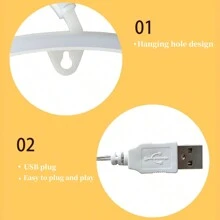 1 件 13.58x5.11 英吋(約 34.5x13 公分)霓虹燈愛心標誌,usb/電池供電 Led 霓虹燈粉紅愛心形狀,適合臥室、派對、生日、婚禮、家居和聖誕裝飾品 - 彩色 - 查看 8