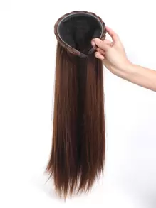 Sợi tổng hợp Dài Dợn sóng tóc giả băng đô Đen Nâu Màu sắc Của phụ nữ Xoắn Bím tóc Băng đô cài tóc Phụ kiện Tự nhiên Một nửa Tóc giả - Light Brown - Xem 3