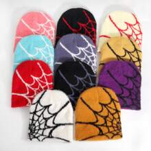 1 Miếng Nam Đúng mốt Plush ấm áp Mô hình mạng nhện Dệt kim Mũ Beanies , Mùa Đông Phong cách đường phố - Nhiều màu - Xem 2