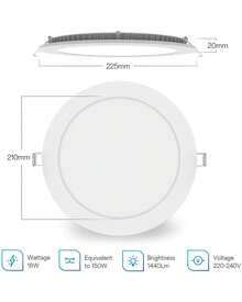 Lumary LED Recessed Spotlights, 18W LED Ceiling Lights, 16 Million Colours, Dimmable, White (2700–6000 K), Compatible With Echo, 4-Pack - 4 Pack - View 8