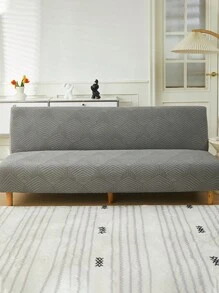 1 pieza Funda de sofá cama acolchada y gruesa de jacquard sin brazos, funda de sofá cama plegable, funda de asiento de autocaravana, protector de sofá sin brazos de fibra de poliéster de cobertura total elástica, extraíble y lavable, para todas las estaciones - Gris Oscuro - Ver 7