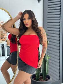 Women Blouses - Red - View 1