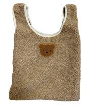 1個媽媽熊頭羊毛仿皮革嬰兒尿布包,北歐風格,適用於日常使用 - 卡其色 - 查看 3