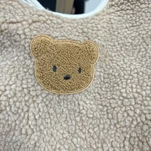 1個媽媽熊頭羊毛仿皮革嬰兒尿布包,北歐風格,適用於日常使用 - 卡其色 - 查看 5