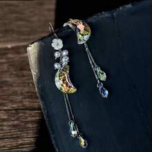 20mm水晶玻璃月亮吊墜,diy珠寶製作吊墜,適用於耳環,項鍊 - 光AB彩 - 查看 4