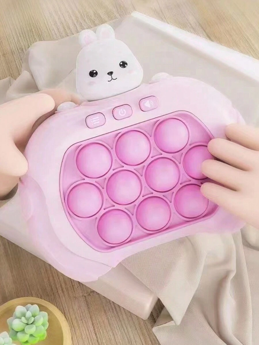 1 件組兔子設計兒童速推遊戲機按歡樂益智挑戰減壓工具男女訓練反應集中玩具