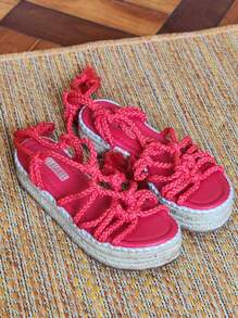 Women Flat Sandals - 紅色 - 查看 4