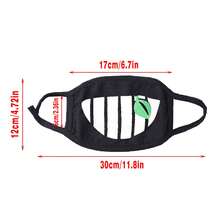 1pc Black Cute Cartoon Expression Face Mask, Reusable, Winter Daily Use Face Protection, Warm Dust Mask, Outdoor Cycling Mask - R Type - View 2