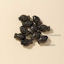 10 件鍍金可愛魚形 Diy 珠寶裝飾配件 - 黑色 - 查看 6