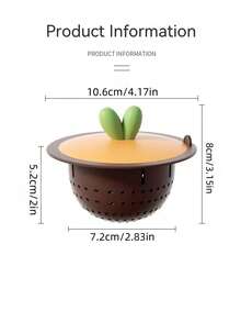 2入組廚房洗滌槽垃圾篩帶有蓋過濾器,蔬菜水槽防堵漏斗,創意卡通洗碗槽矽膠過濾器,籠狀套蓋提升裝置 - 棕色 - 查看 9