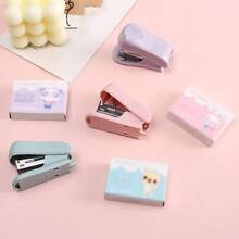 1 件装可爱迷你订书机（学生适用）- 现代糖果色 - 粉色 - 查看 3