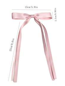 1pc Sweet Ribbon Bow Hair Clip (Gift For Girlfriend On Valentine's Day) - Pink - View 3