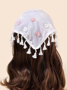 1pc Fashionable Floral & Tassel Bandana Headband - Multicolor - View 1
