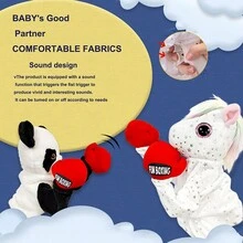 1pc Boxing Puppet, Interactive Toy, Festival Gift - Black and White - View 5