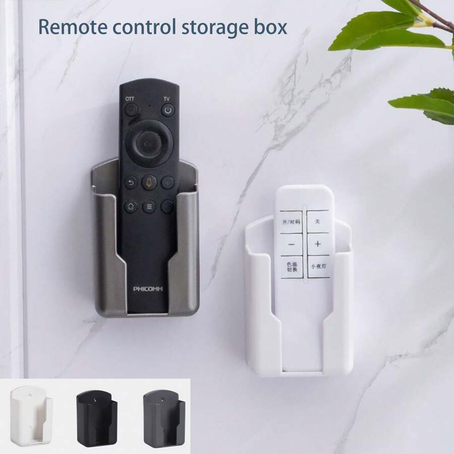 1pc Remote Control Holder, Wall Mounted Storage Box For Air Conditioner Remote, No Drilling Required
