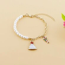 3 件裝時尚聖誕手鍊,人造珍珠珠手鍊,適合女士,聖誕禮物 - SD060 - 查看 4