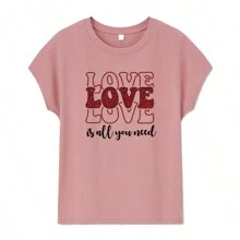 1 張 Love Love 文字燙貼貼男女情侶服裝布料裝飾帶框手工可水洗情人節貼紙 - C5 - 查看 4