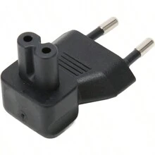 European Plug To Iec320 C7 Power Adapter Converter With 5 European Plugs To Iec320 C7 Socket Power Plug Angle Plug For Desk Lamp, Speaker, Lcd Monitor - Black - View 1