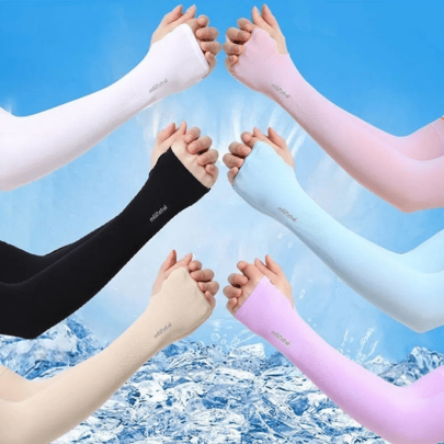 Sun Protective Anti UV Ice Sleeve Sun Protection Gloves, Ice Silk Sleeves, Men's And Women's Sun Protection Sleeves, Cool Summer Sun Protection Hand Sleeves, Sun Protection, Anti-Uv Breathable Gloves, Arm Sleeves, Driving Ice Sleeve Arm Gloves,Suitable For Cycling And Riding Motorcycle