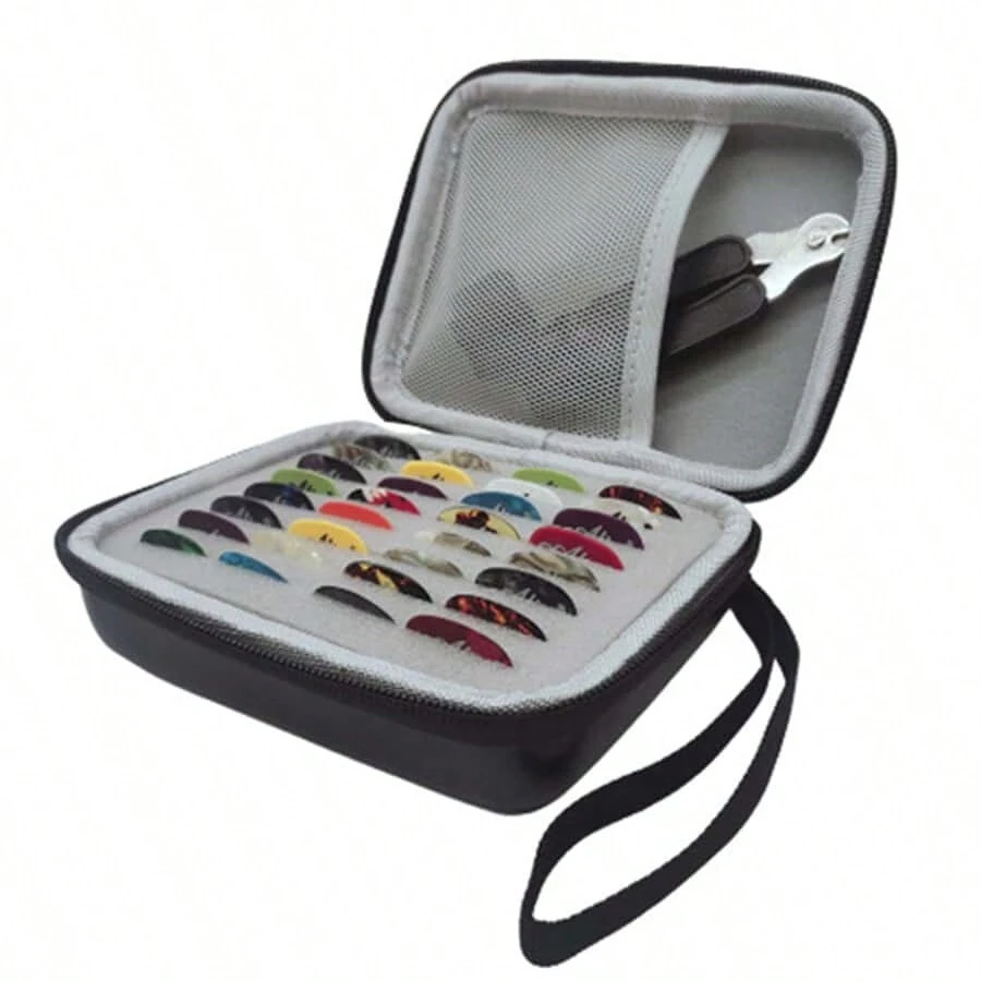 2 Colors Available Nylon Mesh Zipper Guitar Accessory Storage Bag Picks Tuners Strings Storage Box (This Link Only Contain The Box) - Multicolor - View 1