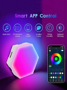 Honeycomb Led Light, Decorative Atmosphere Light, Quantum Light, Esports Gaming Light, Rgb Gaming Light, Hexagonal Light - Multicolor - View 6