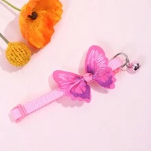 1 Stück Pink Schmetterling Haustierhalsband, Verstellbares Glocken Halsband Für Katzen Und Hunde, Geeignet Für Kleine Haustiere