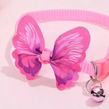 1 Stück Pink Schmetterling Haustierhalsband, Verstellbares Glocken Halsband Für Katzen Und Hunde, Geeignet Für Kleine Haustiere