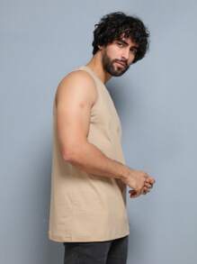 Men Tank Tops - 杏色 - 查看 3