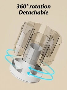 白色可拆式旋轉筆筒大容量桌面辦公學生簡約文具收納盒化妝刷收納盒 - 白色 - 查看 2