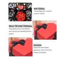 1 Miếng Hình trái tim Creative Hộp Quà , DIY Sự bùng nổ Hộp Với 6 , Đối với Thủ công Album ảnh , Thích hợp Đối với Quà sinh nhật , Ngày kỷ niệm , Ngày lễ tình nhân , Lễ cưới , Halloween , Món quà Đối với Nhiều loại Lễ hội - màu đen - Xem 5