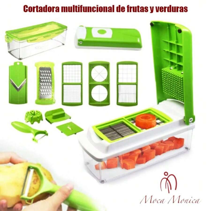 Moca Monica  Set De Cortador, Rallador, Picador Multifuncional Para Frutas Y Verduras. Alta Resistencia - unitalla - Ver 1