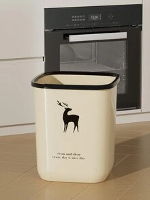 3.2 Gallon/12l Plastic Small Trash Can For Bathroom, Living Room, Bedroom, Children Room, Milk White - White - View 7