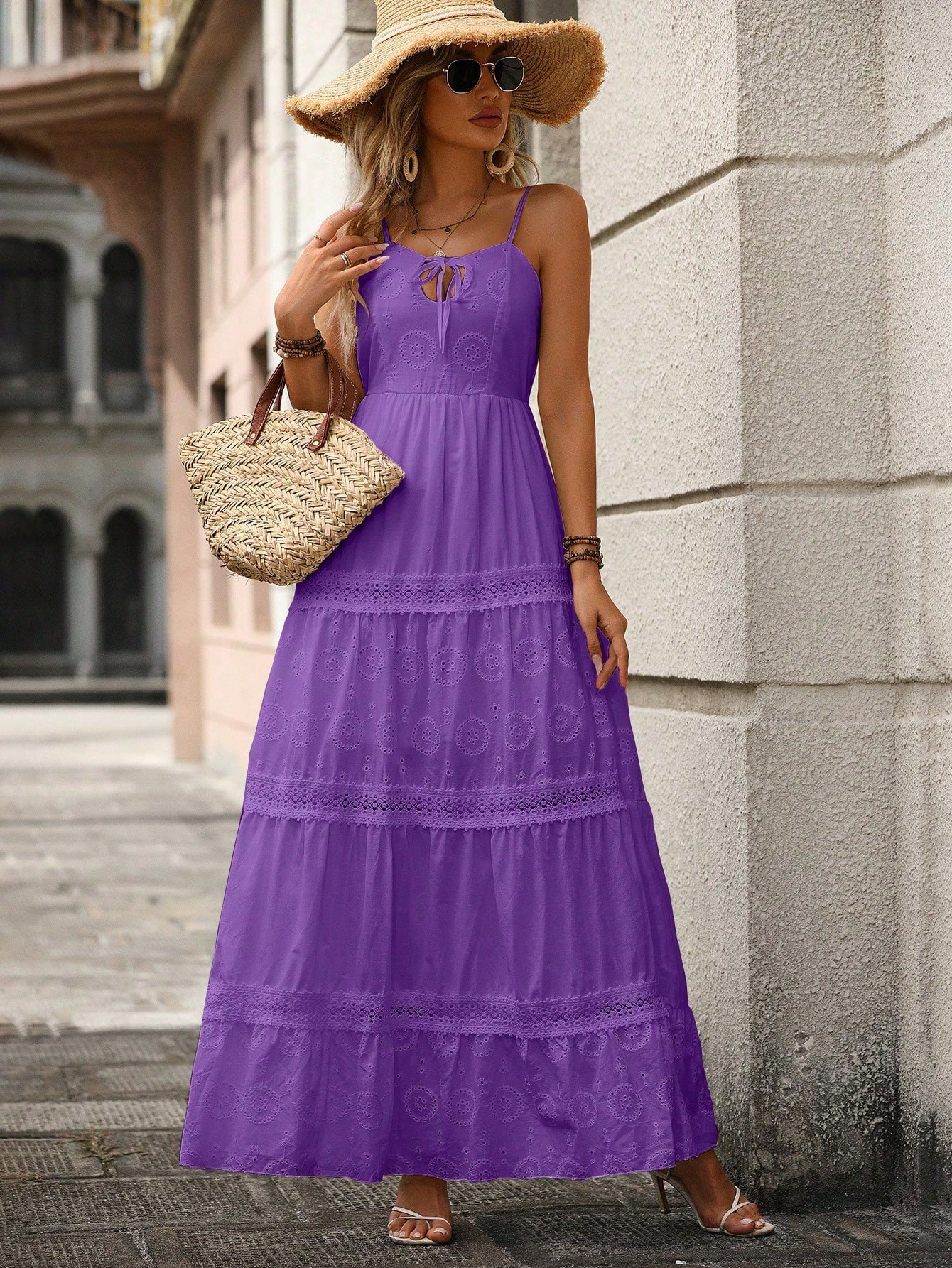 Charm fashion Vestido longo feminino importado forrado lese em viscose