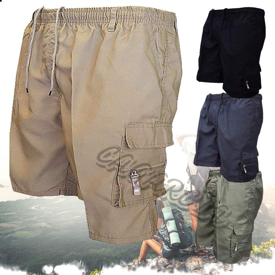 Bermuda Cargo Hombre Casualvarios Bolsillos - Caqui - Ver 1