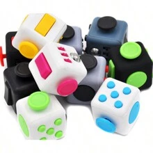 1pc Stress Relief Cube & Magic Cube With Handle, Galaxy Patterned Fidget Cube, Random Color - Multicolor - View 8