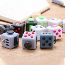 1pc Stress Relief Cube & Magic Cube With Handle, Galaxy Patterned Fidget Cube, Random Color - Multicolor - View 5