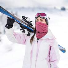 1 件裝多色兔毛圍脖和滑雪面罩,適合冬季減肥和防寒,適合滑雪、騎自行車、健行和其他戶外活動