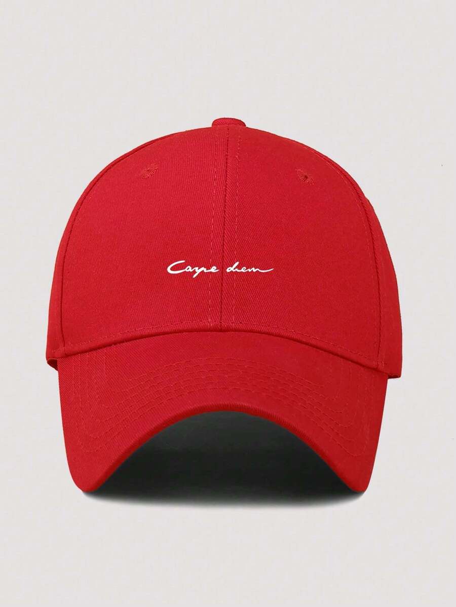 1pc Men's Casual Adjustable Baseball Cap With Letter Pattern Printing Suitable For Daily Wear - Red - View 1