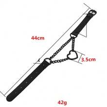 Women Gothic Heart Choker Necklace Black Red Necklace Pendant PU Leather Collar Chains Maid Punk Cosplay Jewelry Gift - Black - View 4