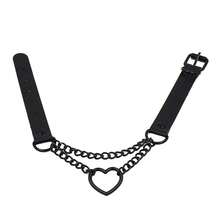 Women Gothic Heart Choker Necklace Black Red Necklace Pendant PU Leather Collar Chains Maid Punk Cosplay Jewelry Gift - Black - View 2