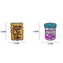 2pcs English Book Style Pin Enamel Cartoon Medicine Bottle Shape Brooch Clothing Decoration Alloy Dripping Oil Thorn Butterfly Buckle Horse Pin Badge - Multicolor - View 2