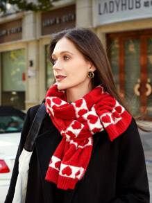 1 條秋冬女式情人節限量版暖心圖案圍巾 - 彩色 - 查看 5