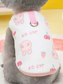 1 件寵物衣服帶皮帶設計適合狗、泰迪、博美、schanuzer。適合秋冬季節。可愛又耐洗 - 白色 - 查看 6