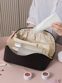 1 件大容量化妝包收納袋、收納袋、手提包、旅行必備 - 黑色 - 查看 3