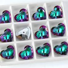 New Creative 18mm Imitation Sisha Style Heart Shaped Glass Pendant,12pcs/Pack, Single Hole Plated With Colors - 18mm Love RF - View 5