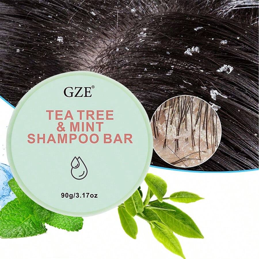 GZE Tea Tree & Mint Clarifying Bar Shampoo AntiDandruff Natural