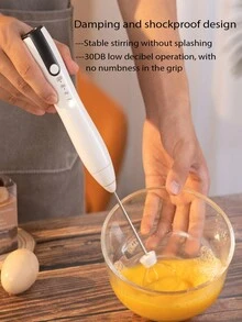 Handheld Milk Frother, Stirrer, Mixer And Wisker For Coffee, Tea, Latte, Cappuccino, And Hot Chocolate Drink Prep And Fast&Easy Foam Creation, USB Re Chargeable, No Batteries Needed, Three Interchangeable Mixing Heads - Black - View 9